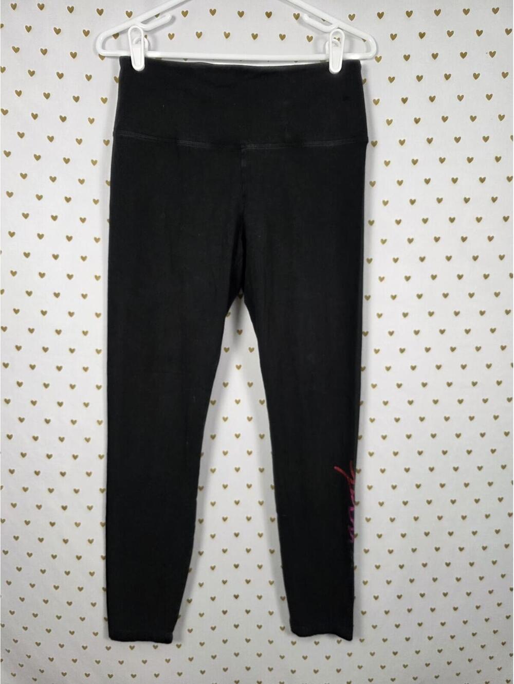 Victorias Secret PINK Gradient Rainbow Bling GLITTER Tee Shirt Yoga Pants SET L - Picture 5 of 6